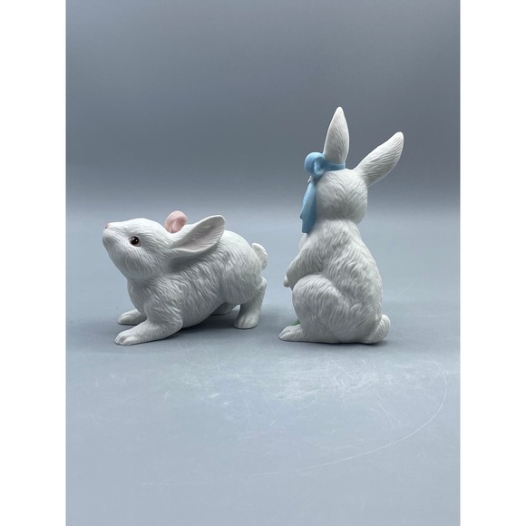Spring Easter Bunnies Home Interiors Bunny Blossoms Figurines - Picture 6 of 8